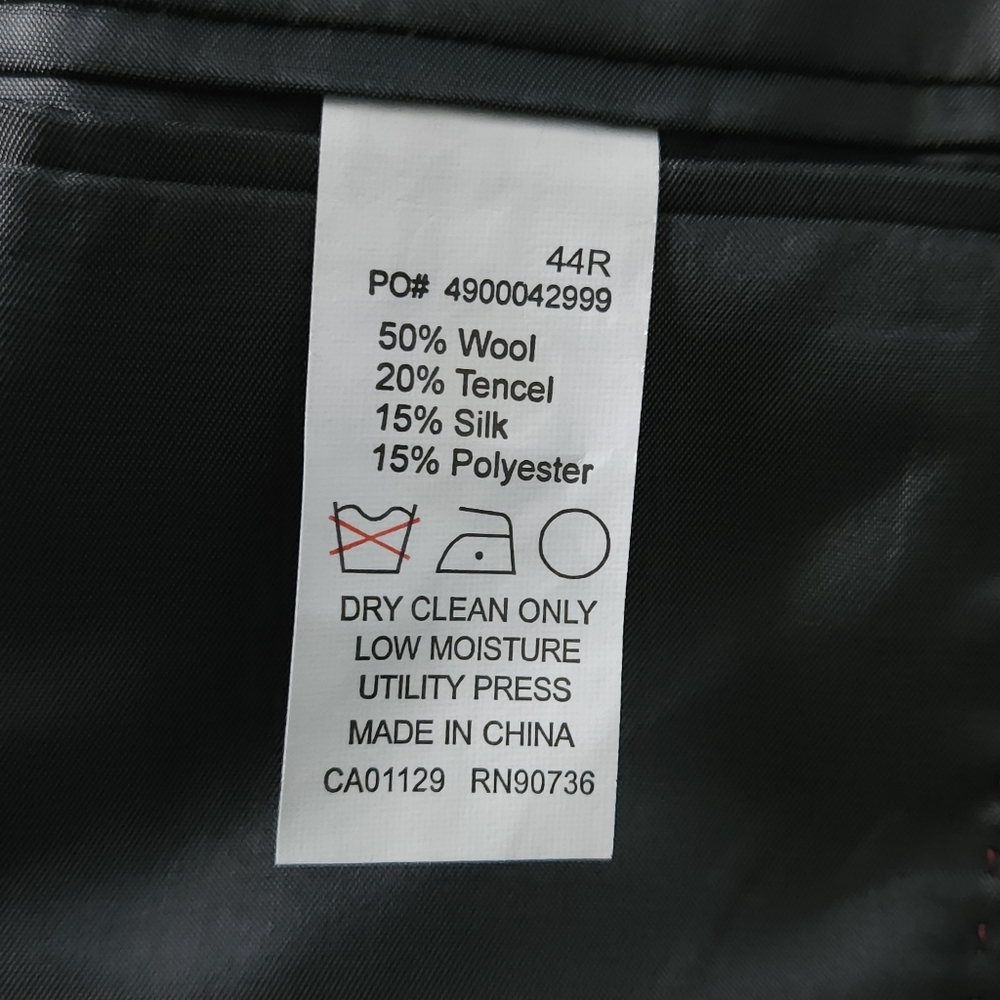Calvin Klein Extreme Slim Fit Wool Silk Blazer 44R Charcoal Flecked Quiet Luxury - Picture 6 of 10